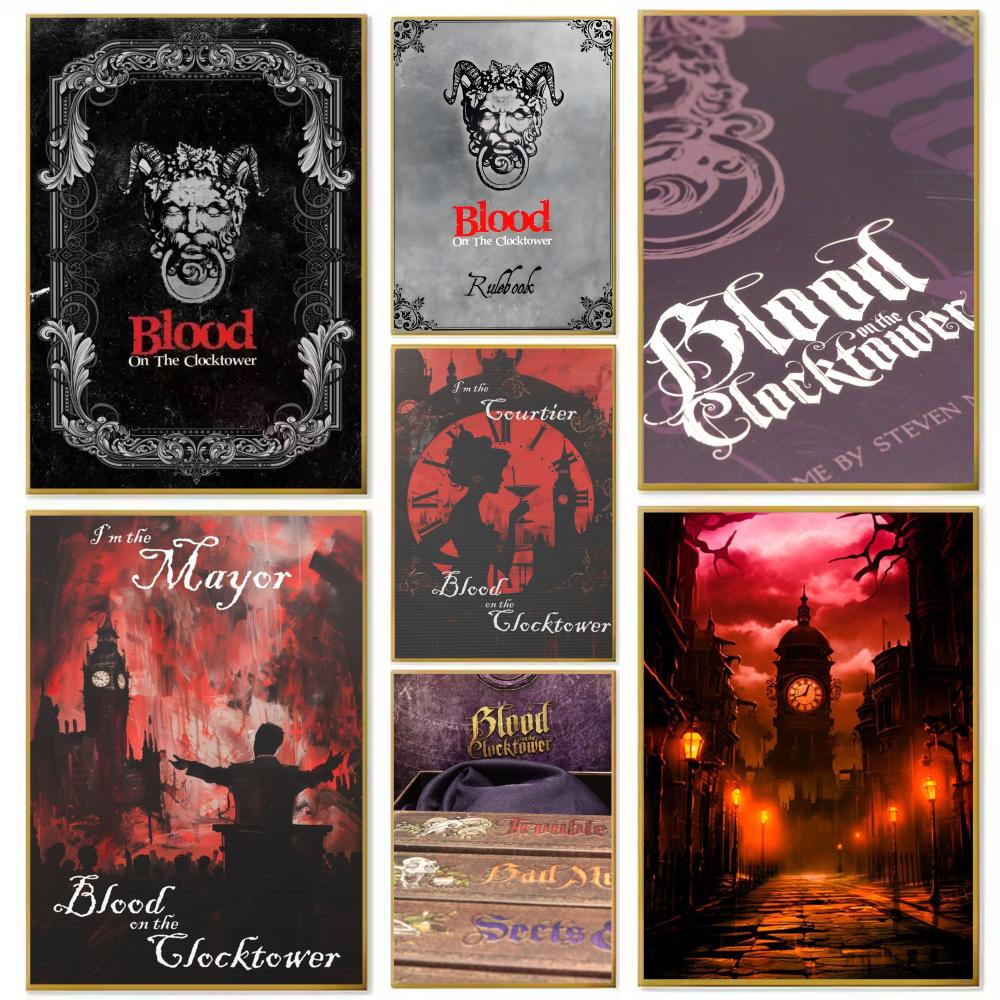 Board Game Cafe - Blood On The Clocktower Brettspiel-Poster, Papierdruck,