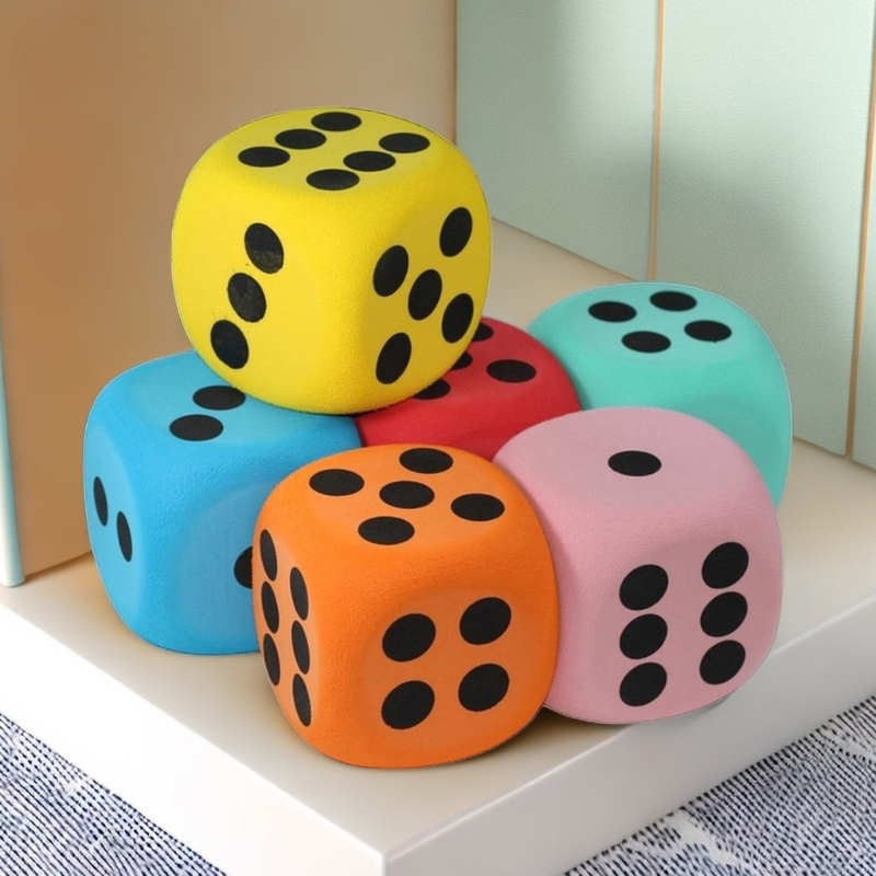 Board Game Digital - 8 große Schaumstoffwürfel, weiche sechsseitige Würfel,