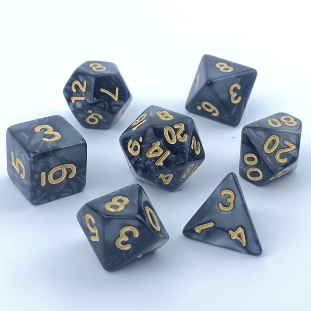 Game Token Counter - 7-teiliges Würfelset für Brettspiele, Würfel mit