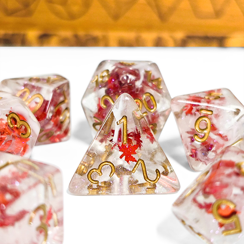 Board Game Dnd - 7PCS DND Würfel Transparent Harz Herbst
