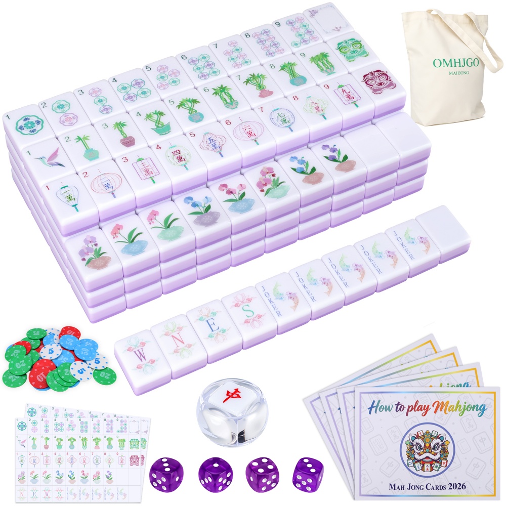 Board Game Dnd - US-Lager 4-lagiges Acryl-Mahjong-Set, 160 Stück geschnitzte