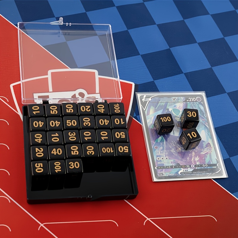 Game Token Counter - 10 Stück PTCG-Zählwürfel, digitale Würfel aus