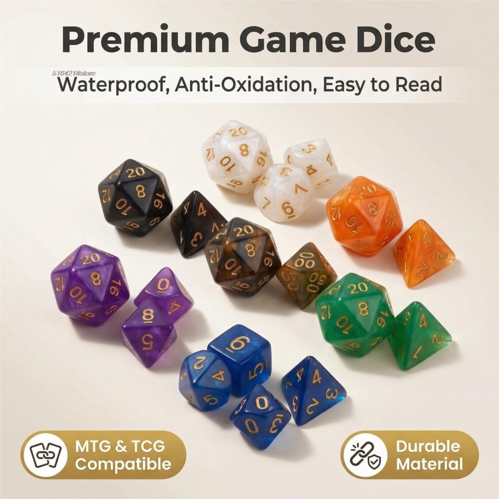 Game Token Counter - 7-teiliges Set Würfel für Brettspiele, Galaxy-Thema,