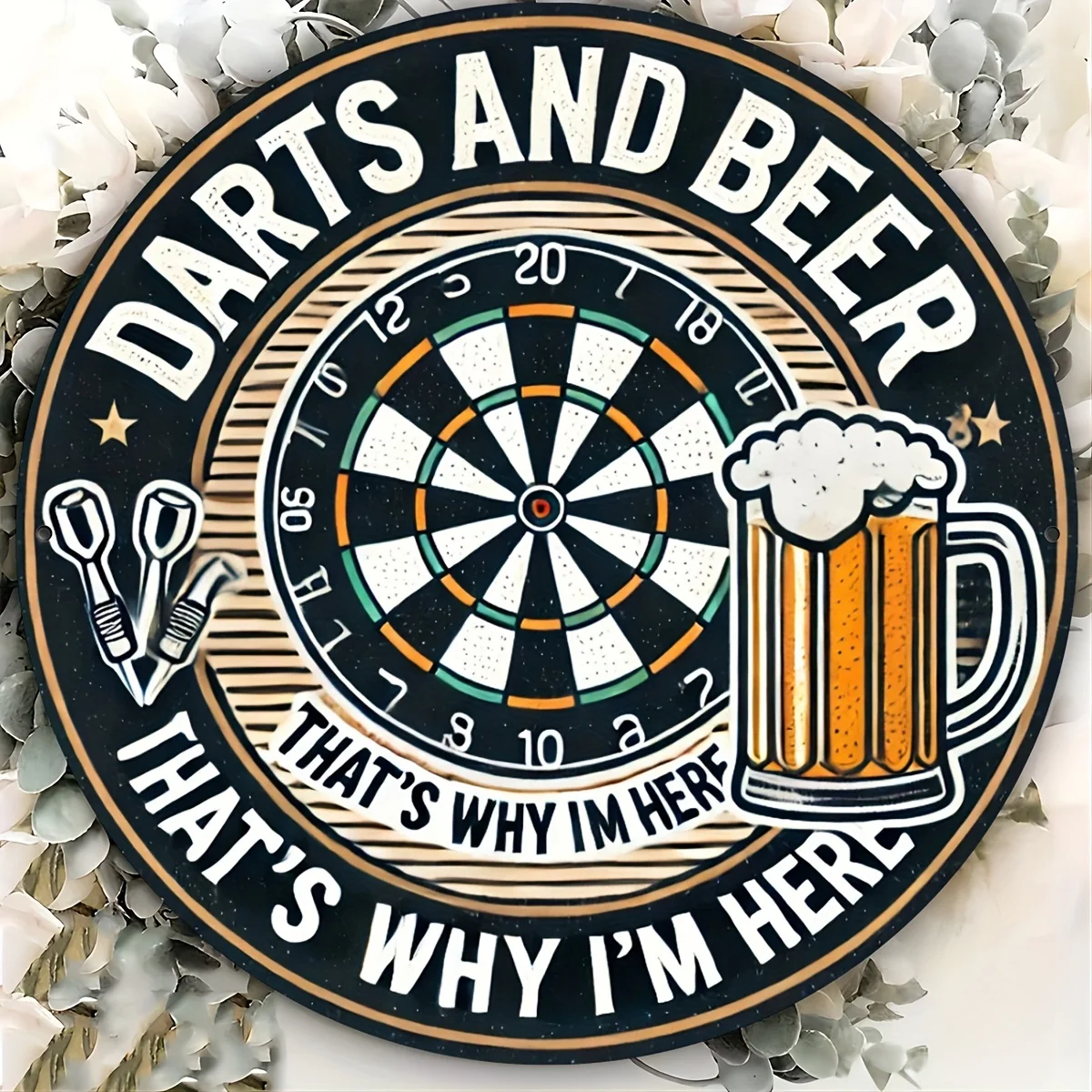 Board Game Quote - Dartscheiben-Bierkrug Lustiges Zitat Rundes Blechschild -