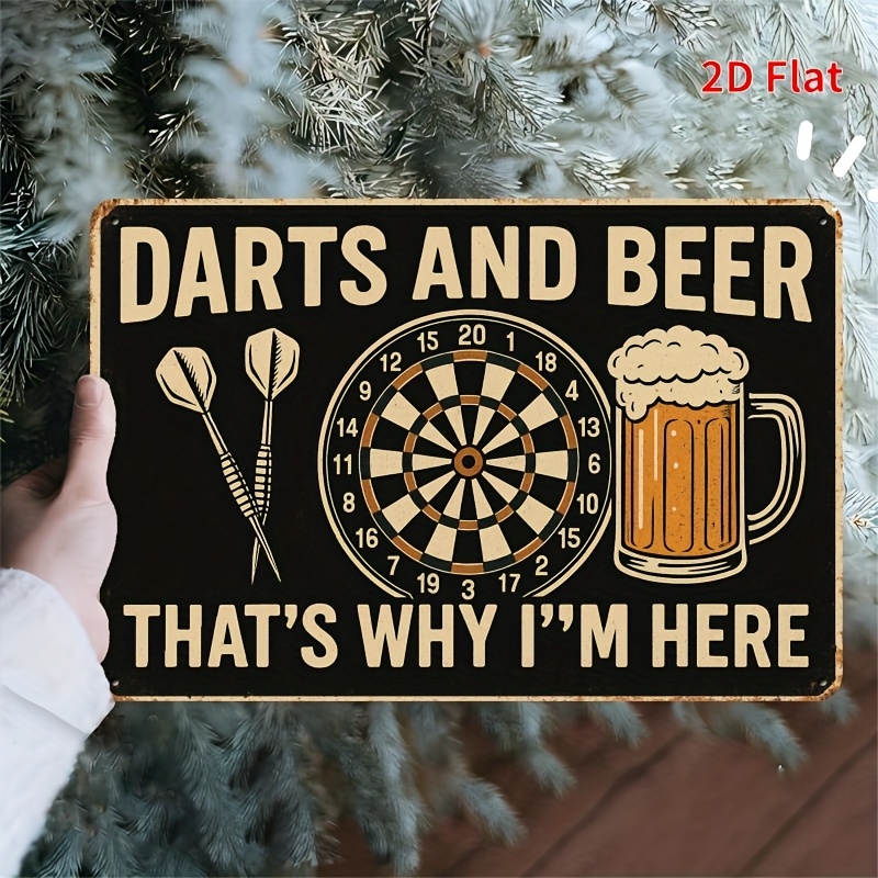 Blechschild - Dartbrett Bierkr – Board Game Quote Bewertung und Preis